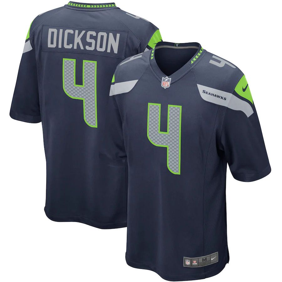 Men Seattle Seahawks 4 Michael Dickson Nike College Navy Player Game NFL Jersey